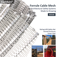 Câble flexible SS 316 X Tend avec manchons en acier inoxydable pour systèmes de sécurité architecturaux OEM