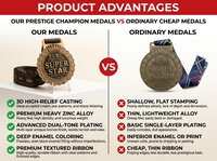 Médaille Souvenir Personnalisée en Fer Émaillé Dur, Frappée et Polie, Thème Sportif, pour Carnaval