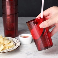 Tasses à thé et soucoupes en plastique écologique, durables et élégantes, style galet, capacité 150 ml, pour fêtes, Goodman DR3001