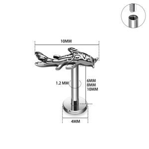 G23 Titanium Koi Vis Vogel Kraakbeen Oorbel Set 16G Kleine Tragus Stud Helix Schelp Plat Rug <span class=keywords><strong>Piercing</strong></span> Dierlijk Lichaam Kinderen Opaal - Product Image 2