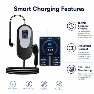 Cargador Portátil <span class=keywords><strong>para</strong></span> Vehículos Eléctricos OEM ODM de 11 kW, 16A 32A 380V, Cable de 5M 10M, IP65, Estación de <span class=keywords><strong>Carga</strong></span> Doméstica <span class=keywords><strong>para</strong></span> <span class=keywords><strong>Autos</strong></span> Eléctricos BYD MG, Uso en Exteriores - Product Image 2