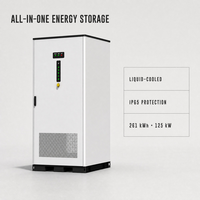 Sistem Energi Baterai Lithium Kabinet Penyimpanan Tenaga Surya 261kWh Berpendingin Cair Luar Ruangan untuk Cadangan Daya Komersial