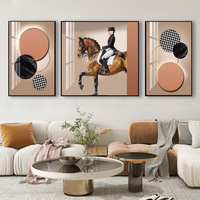 Décoration murale de luxe moderne pour la maison, impressions numériques en 3 parties, toile suspendue, peinture de paysage en verre de porcelaine cristalline