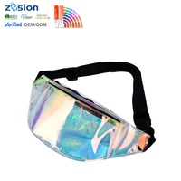Vente en gros Sac de jambe holographique imperméable transparent PVC Fanny Pac Sac de taille approuvé pour le stade Sac de voyage unisexe