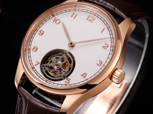 Reloj Cronógrafo Automático Deportivo para Hombre, Esfera Dorada, Detalles para Hombre Maduro, Función de Día y Fecha, Correa de Cuero, Resistente al Agua - Product Image 3