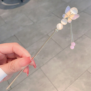 Bướm ánh trăng cổ kẹp tóc Rhinestone Opal Đá tóc đũa tính khí sang trọng tua chuỗi hai rclip - Product Image 4