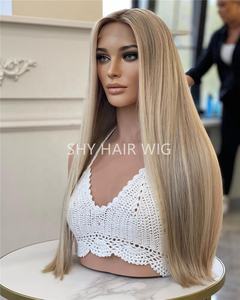 Longue durée Fuller Ends Single Knots Lace Front perruques Ombre Blonde et Rose Blonde perruques pour les femmes noires U Part Peluca De Corte - Product Image 4
