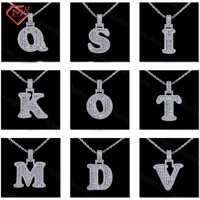Colgante de Moissanita con Letra Inicial en Plata de Ley 925, Joyería Hiphop, Diamante VVS, Colgante de Moissanita en Stock