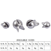 Plombs de pêche mobiles en plomb fendu 0,35-10G