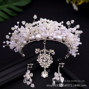 ชุดแต่งงานคริสตัลมงกุฎชุบทองหรูหราหรูหราสำหรับเจ้าสาวเปลือยสไตล์เกาหลี - Product Image 6