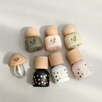 Flacon roll-on en verre dépoli rose, jaune, vert de 30 ml, personnalisé et mignon, pour parfum et huiles essentielles, avec bouchon en bois