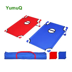 YumuQ Portable 0.25MM d'épaisseur PVC pelouse plastique acrylique Cornhole pliable lancer jeu de société ensemble