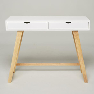 Phoenix Home Table <span class=keywords><strong>console</strong></span> moderne en <span class=keywords><strong>bois</strong></span> blanc avec 2 tiroirs pour salon avec panneau de style - Product Image 4