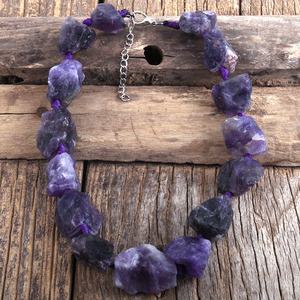 قلادة نسائية بوهو ، قلادة جذابة ، قلادة كبيرة مكتنزة طبيعية غير منتظمة ، قلادة ضيقة معقودة - Product Image 5