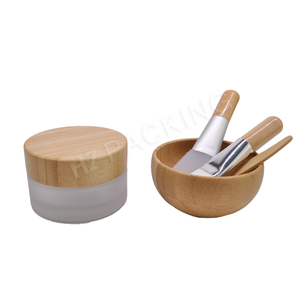 Ensemble écologique en bambou pour soins du <span class=keywords><strong>visage</strong></span> : bol à crème DIY, spatule, <span class=keywords><strong>pinceau</strong></span> et cuillère pour masque facial - Product Image 3