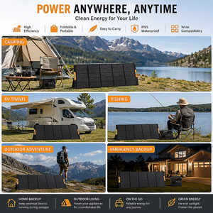 Chargeur Solaire Monocristallin Pliable Haute Efficacité 100W 400W Étanche Portable pour Camping-Car KRL18650 Haute Conversion - Product Image 5