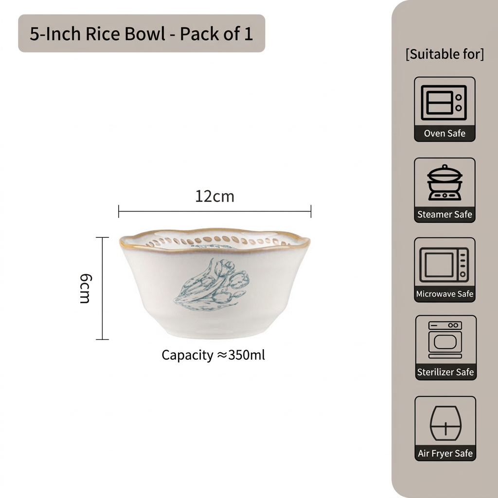 Tulip dinnerware-5-inch bowl