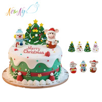 Adornos Comestibles Personalizados para Pasteles Navideños, Decoraciones Hechas a Mano para Cupcakes de Azúcar para Fiestas