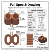 Filtro Electromagnético de Alta Frecuencia, Inversor, Bobina de Aire, Inductor de Cable Plano, Alta Corriente, DCR Ultrabajo, Carga para Vehículos Eléctricos