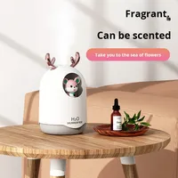 Humidificateur ultrasonique en plastique alimenté par USB avec humidistat, diffuseur d'aromathérapie silencieux à LED RGB pour chambre, bureau et maison