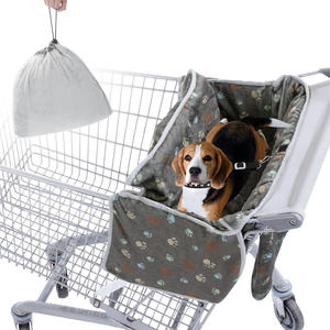Cubierta de carrito de supermercado para mascotas con cuerdas de seguridad, cubierta de carrito de compras de terciopelo suave para perros o niños, cubierta de asiento de carrito de compras - Product Image 1
