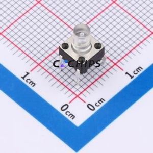 TSA06131-085B332CN Tactile Switch Through hole-4P,6.1x6.1mm Switch Single Pole Single Throw Round Button 1.8N 6.1mm - Product Image 1