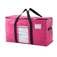 Sacs de rangement pliables en coton épais pour vêtements, grand format, rouge rose, avec ouverture fenêtre, style campagnard, anti-poussière, pour salon