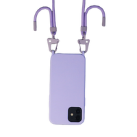 Étui en silicone bandoulière 2-en-1 avec cordon mains libres, logo personnalisé, collier détachable, étanche et antichoc