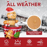 ZPISF Décoration de Noël gonflable d'extérieur de 1,8 m, Bonhomme en pain d'épices et tasse de chocolat chaud, pour jardin et pelouse, Fourniture en gros OEM pour les fêtes