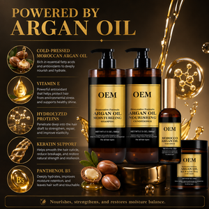 Wholesale Organic Argan Oil Hair Care Set <b>Shampoo</b> Conditioner Hair Mask Hair Serum Private Label OEM Factory Supply - Product Image 4