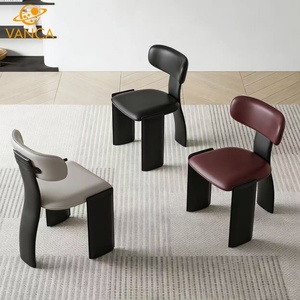 Sedia da Pranzo Marrone Elegante e Moderna, Imbottita in Tessuto Morbido con Schienale Curvo e Gambe in Ferro per Cucina e Sala da Pranzo - Product Image 5