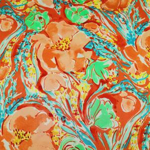 Nouveau motif de fleurs <span class=keywords><strong>peinture</strong></span> à l'huile 95% Polyester 5% Spandex Satin <span class=keywords><strong>pour</strong></span> robe femme - Product Image 5