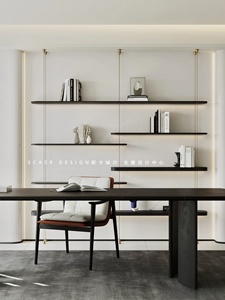 Tủ sách treo tường với cửa lưu trữ đồ nội thất phòng khách Kệ sách gỗ hiện đại với thiết kế hình vòm - Product Image 5