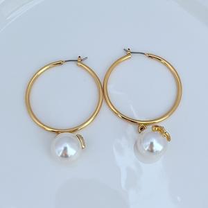 Nuevos pendientes colgantes de perlas de lujo, pendientes de aro para caballeros con lazo de amor, joyería fina de alta calidad de moda religiosa de circón - Product Image 4