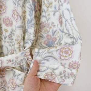 Vestaglia da Notte Donna in Cotone Gauze con Stampa Floreale Pastorale, Scollo a V, Maniche Lunghe, Asciugatura Rapida, Doppio Strato Sottile e Vestibilità Ampia, Primavera Estate, ODM - Product Image 6