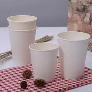 Bester Preis White Hot Cup Einwand ige Kaffee papier becher Einweg becher für heißes/kaltes Getränk auf Lager
