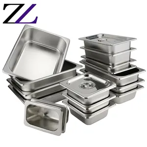 Indian restaurant equipment price list chafing dish insert stainless steel perforated round gn 1/1 chafer pans food container