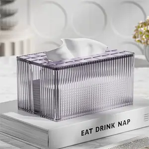 Wholesale Luxury Plastic Tissue Box Cover Holder Rectangle Hotel Desktop Napkin Organizer Storage Box