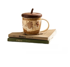 <span class=keywords><strong>Tazza</strong></span> in Ceramica con Stampa Cartoon di Capibara, con Coperchio e Cucchiaio, Regalo Ideale per Migliori Amiche - Product Image 5