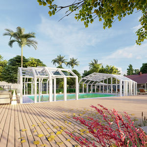 Véranda autoportante d'hiver OEM, structure en aluminium, cour, toit en verre <span class=keywords><strong>mobile</strong></span> rétractable électrique, terrasse, véranda - Product Image 4