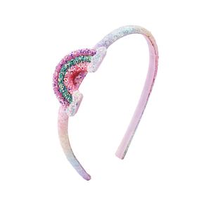Diadema de Moda Infantil con Degradado de Brillo Arcoíris para Fiesta de Navidad, Accesorios para el Cabello de Plástico y Tela, Talla Única para Niñas - Product Image 1