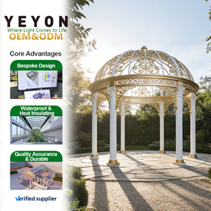 Yeyon 2026 OEM Invernadero <span class=keywords><strong>de</strong></span> Lujo <span class=keywords><strong>Estilo</strong></span> Francés con Columnas Romanas Talladas y Resistentes a la Intemperie para Exteriores Residenciales - Product Image 1