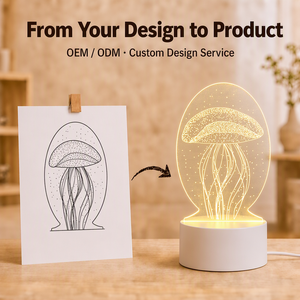 Meistverkaufte Moderne LED USB-Betriebene Lampen mit 3D Acryl Warmweißen Nachtlichtern und USB-Kabel für Babys & Kinder - Product Image 2