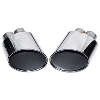 Tuyau d'échappement en acier inoxydable argenté Double embout de silencieux intérieur Buse Coupé RS3 RS4 RS5 RS6 RS7 S3 S4 S5 S6 S7 Accessoires de voiture
