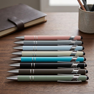 NOVISON Customizable Logo 1.0mm Plastic Ballpoint <b>Pens</b> <b>Blue</b>/Black Ink UV Printing for Hotel Conference Signature Advertising - Product Image 3
