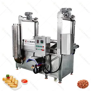 Continuous Conveyor Belt Potato Chips Frying Machine French Fries Banana Chips Plantain Chips Fryer