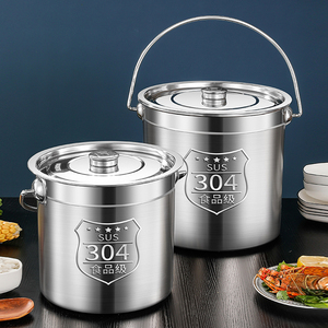 Nồi súp và nước dùng inox 304 siêu dày, dung tích lớn, dùng trong nhà hàng, sản xuất tại Trung Quốc, có nắp, có thể dùng làm thùng dầu. - Product Image 4