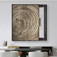 Peinture abstraite minimaliste moderne sur toile avec cadre en alliage d'aluminium, design sans perforation, fixation murale haut de gamme discrète