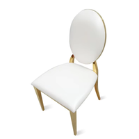 Chaise en métal empilable pour événements, mariages et banquets, en acier inoxydable, imperméable, pour l'extérieur, avec coussins, prix de gros