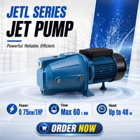 Pompa Jet Stainless Steel Tekanan Tinggi untuk Sumur Dangkal 1hp Pompa Booster Air Otomatis untuk Irigasi Pertanian